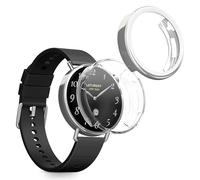 kwmobile Set 2x Custodia Smartwatch Compatibile con Xiaomi Watch S4 41mm Cover - Case Silicone Protezione Orologio Fitness trasparente/argento