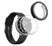 kwmobile Set 2x Custodia Smartwatch Compatibile con Xiaomi Watch S4 41mm Cover - Case Silicone Protezione Orologio Fitness trasparente/nero