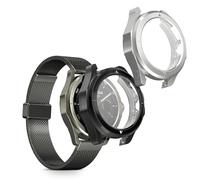 kwmobile Set 2x Custodia Smartwatch Compatibile con Xiaomi Watch S4 Sport Cover - Case Silicone Protezione Orologio Fitness nero/argento