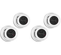 kwmobile Set 2x Finta Telecamera Sorveglianza - Videocamera Fake a Cupola da Soffitto con LED - Dummy Camera Videosorveglianza di Sicurezza - Bianco (Confezione da 2)