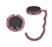 kwmobile Set 2x Gancio Borsa da Tavolo - Appendi Borsa Pieghevole Antiscivolo Antigraffio - Appendiborsa Scrivania Max 5,5 kg - rosa chiaro