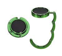 kwmobile Set 2x Gancio Borsa da Tavolo - Appendi Borsa Pieghevole Antiscivolo Antigraffio - Appendiborsa Scrivania Max 5,5 kg - verde scuro