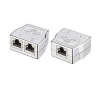 kwmobile Set 2X Splitter Sdoppiatore Presa Rete LAN - Duplicatore Cavo Ethernet Attacco RJ45 - T-Adapter Connettore Cavi Internet - Tot 4X Porte RJ 45