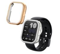 kwmobile Set da 2 Protezione Bordo Orologio Compatibile con Amazfit Bip 6 Smartwatch - Rivestimento Glitterato argento/oro rosa