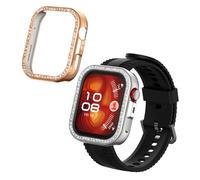 kwmobile Set da 2 Protezione Bordo Orologio Compatibile con Huawei Watch Fit 4 Pro Smartwatch - Rivestimento Glitterato argento/oro rosa