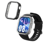 kwmobile Set da 2 Protezione Bordo Orologio Compatibile con Huawei Watch Fit 4 Smartwatch - Rivestimento Glitterato trasparente/nero