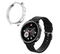 kwmobile Set da 2 Protezione Bordo Orologio Compatibile con OnePlus Watch 4 / Watch 3 / OPPO Watch X3 mini / X2 mini Smartwatch - Rivestimento Glitterato nero/argento