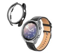 kwmobile Set da 2 Protezione Bordo Orologio Compatibile con Samsung Galaxy Watch 3 (41mm) Smartwatch - Rivestimento Glitterato trasparente/nero