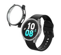 kwmobile Set da 2 Protezione Bordo Orologio Compatibile con Samsung Galaxy Watch 5 (40mm) Smartwatch - Rivestimento Glitterato trasparente/nero