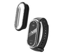 kwmobile Set da 2 Protezione Bordo Orologio Compatibile con Xiaomi Mi Band 10 / Smart Band 10 Smartwatch - Rivestimento Glitterato trasparente/nero