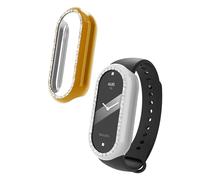 kwmobile Set da 2 Protezione Bordo Orologio Compatibile con Xiaomi Mi Band 10 / Smart Band 10 Smartwatch - Rivestimento Glitterato argento/oro rosa