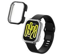kwmobile Set da 2 Protezione Bordo Orologio Compatibile con Xiaomi Redmi Watch 5 Active Smartwatch - Rivestimento Glitterato trasparente/nero