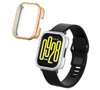 kwmobile Set da 2 Protezione Bordo Orologio Compatibile con Xiaomi Redmi Watch 5 Lite Smartwatch - Rivestimento Glitterato argento/oro rosa