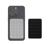 kwmobile Set da 2 Ventose per Telefono in Silicone - Ventosa Cellulare Compatibile con iPhone e Android - Supporto Adesivo - Rettangolare 5,5 x 8 cm - trasparente/nero