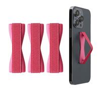 kwmobile Supporto Dita Cellulare - Set 3X Fasce Elastiche Sostegno Antiscivolo Antiurto Telefonino Supporto Universale - Finger Holder Phone Rosa Metallizzato/Rosa Metallizzato/Rosa Metallizzato