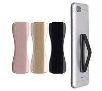 kwmobile Supporto Dita Cellulare - Set 3X Fasce Elastiche Sostegno Antiscivolo Antiurto Telefonino Supporto Universale - Finger Holder Phone Nero/Oro Rosa/Oro