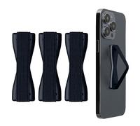 kwmobile Supporto Dita Cellulare - Set 3X Fasce Elastiche Sostegno Antiscivolo Antiurto Telefonino Supporto Universale - Finger Holder Phone Blu Metallico Glitter