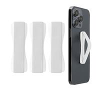 kwmobile Supporto Dita Cellulare - Set 3X Fasce Elastiche Sostegno Antiscivolo Antiurto Telefonino Supporto Universale - Finger Holder Phone Bianco
