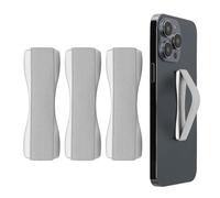 kwmobile Supporto Dita Cellulare - Set 3X Fasce Elastiche Sostegno Antiscivolo Antiurto Telefonino Supporto Universale - Finger Holder Phone Argento