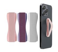 kwmobile Supporto Dita Cellulare - Set 3X Fasce Elastiche Sostegno Antiscivolo Antiurto Telefonino Supporto Universale - Finger Holder Phone Mora/Oro Rosa/Argento