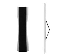 kwmobile Supporto Dita per Tablet - Sostegno Adesivo Fascetta Elastica - Impugnatura Mano Universale Compatibile con iPad Galaxy-Tab Porta Tablet Argento/Nero