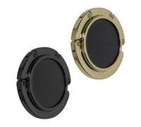 kwmobile2x Gancio Borsa da Tavolo - Appendi Borsa Simil Pelle Pieghevole Antiscivolo Antigraffio - Set Appendiborsa max 3kg - oro/nero