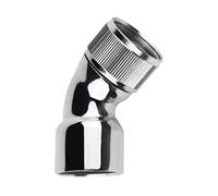 KWODE Adattatore a gomito per soffione doccia da 45° femmina a femmina G1/2 connettore angolare per braccio doccia, finitura cromata in ottone