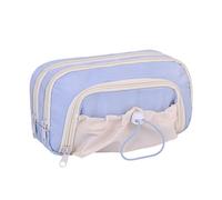 kwoifioy Astuccio con coulisse in tessuto multistrato con grande capacità per forniture scolastiche adolescenti bambini elementi essenziali da viaggio con coulisse astuccio multistrato in tessuto