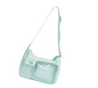 kwoifioy Borsa a tracolla trasparente Moda Itabag Finestra Trasparente Per Spille Display Anime Borse Toted Borsa a Tracolla Borse Per Le Donne Spille Display Borsa A Tracolla Con Inserti, Verde, One