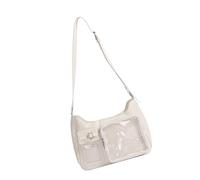 kwoifioy Borsa a tracolla trasparente Moda Itabag Finestra Trasparente Per Spille Display Anime Borse Toted Borsa a Tracolla Borse Per Le Donne Spille Display Borsa A Tracolla Con Inserti, bianco, One