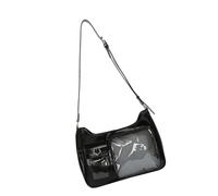 kwoifioy Borsa a tracolla trasparente Moda Itabag Finestra Trasparente Per Spille Display Anime Borse Toted Borsa a Tracolla Borse Per Le Donne Spille Display Borsa A Tracolla Con Inserti, Nero , One