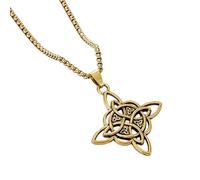 kwoifioy Ciondolo a forma di crocifisso con nodo orientale, in oro e argento, da uomo, per compleanno, collana con nodo cinese, as shown, Metallo