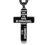 kwoifioy Collana leggera da uomo con crocifisso, comoda catena da collo per una lunga durata, gioielli in acciaio inox, per uso quotidiano, Misura unica, come descritto, come descritto