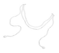 kwoifioy Elegante collana con perle sintetiche, accessorio per abbigliamento convertibile, elegante spilla accessorio, Misura unica, come descritto