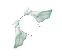 kwoifioy Morbido telaio curvato diavolo nastro per capelli di corno realistico pelliccia sintetica orecchio gioco di ruolo accessorio costume per Halloween Event Halloween Anime Hairband