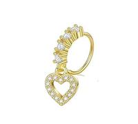 kwoifioy Piercing da naso regolabile con fiore e farfalla in rame con zirconia per tutte le occasioni, anelli da naso regolabili, C, come descritto, come descritto