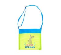 kwoifioy Traspirante Impermeabili Nylon Mesh Beach Bag Tracolla Regolabile Supporto Giocattolo Acqua Portatile Sea Shell Raccolta Borsa Singola Spalla Zaino, Verde Erba Blu Bel, Taglia unica