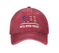 KWQDOZF 911 Non dimenticheremo mai Il Giorno della Memoria Nazionale, Berretto da Baseball Vintage in Denim, Unisex per Adulti