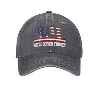 KWQDOZF 911 Non dimenticheremo mai Il Giorno della Memoria Nazionale, Berretto da Baseball Vintage in Denim, Unisex per Adulti