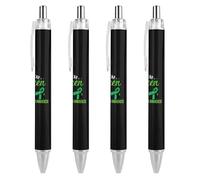 KWQDOZF A maggio indossiamo il verde, mese della consapevolezza mentale, penne a sfera con punta fine (0,5 mm), penne a scatto con scrittura, penne gel con inchiostro nero, 4 pezzi
