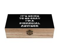 KWQDOZF Andrà tutto bene, sono un consulente finanziario, scatola portaoggetti in legno, portagioie decorativo, scatola dei ricordi