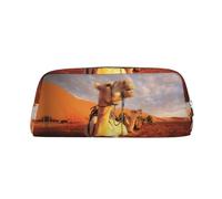 KWQDOZF Astuccio in pelle carino Camels Rest Desert per ragazze e ragazzi, astucci personalizzati con stampa, borse per riporre articoli di cancelleria
