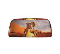 KWQDOZF Astuccio in pelle carino Camels Rest Desert per ragazze e ragazzi, astucci personalizzati con stampa, borse per riporre articoli di cancelleria