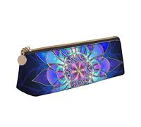 KWQDOZF Astuccio rettangolare con motivo floreale a triangolo Astuccio in pelle Astuccio per penne Astuccio per trucco per donna Uomo Scuola Ufficio e viaggi
