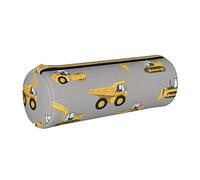 KWQDOZF Astuccio rotondo per camion da cantiere Astuccio rotondo in pelle Astuccio per penne Astuccio per trucco per donne Uomini Scuola Ufficio e viaggi