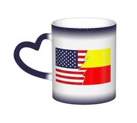 KWQDOZF Bandiera del popolo Kannada e America Tazza in ceramica sensibile al calore che cambia colore Tazza isolata Novità Tazze da viaggio uniche Tazze per la casa 11 OZ