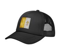 KWQDOZF Bandiera della Città del Vaticano, Cappellino da Baseball con Retro in Rete di Tela, Cappello da Camionista Nero