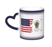 KWQDOZF Bandiera della nazione Ojibwe del Lac Du Flambeau e America Tazza in ceramica sensibile al calore che cambia colore Tazza isolata Novità Tazze da viaggio uniche Tazze per la casa 11 OZ