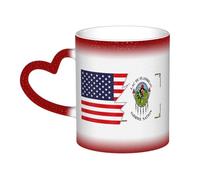 KWQDOZF Bandiera della nazione Ojibwe del Lac Du Flambeau e America Tazza in ceramica sensibile al calore che cambia colore Tazza isolata Novità Tazze da viaggio uniche Tazze per la casa 11 OZ