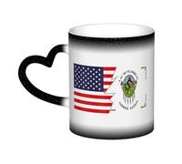KWQDOZF Bandiera della nazione Ojibwe del Lac Du Flambeau e America Tazza in ceramica sensibile al calore che cambia colore Tazza isolata Novità Tazze da viaggio uniche Tazze per la casa 11 OZ
